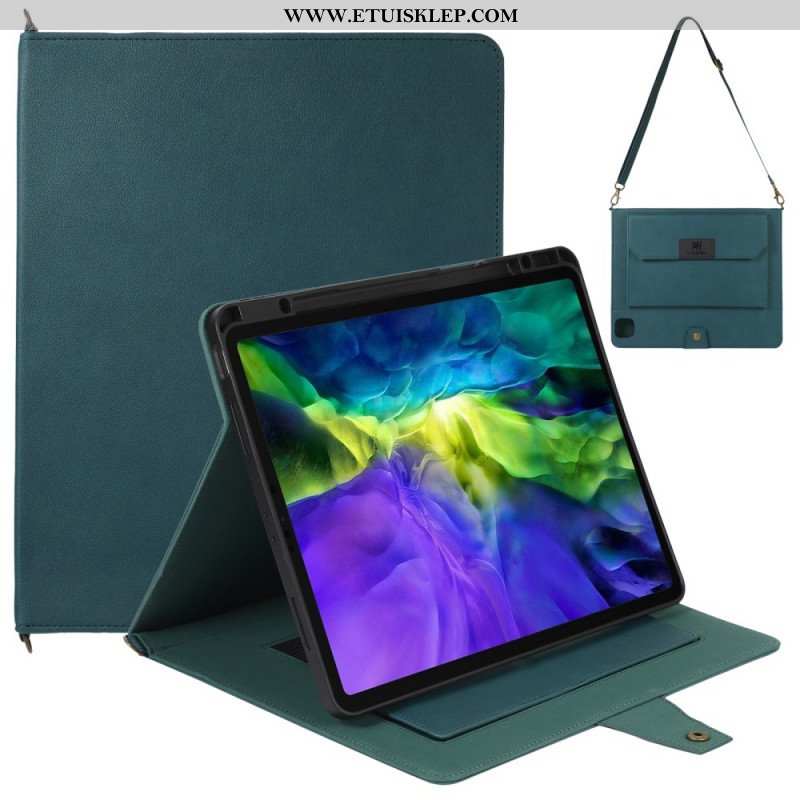 Etui Folio do iPad Pro 12.9" (2022) Pasek Na Ramię Rfid Z Efektem Skóry